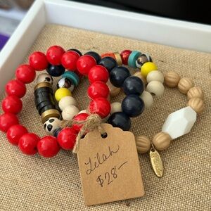 Plunder Red and Black Beaded Bracelets